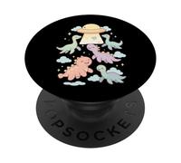 Adorable Dinosaurs UFO Beam Up Kawaii Pastel PopSockets Adhesive PopGrip