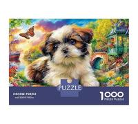 Adorable Dog 1000 Piece Paper Shih Tzu Dog Puzzle Teens Hard Challenge Brain Training Family Game Night Relaxation 38x26cm/1000pcs