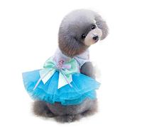 Adorable Dog Puppy Pet Vest Apparel Grid Dress Skirt Clothes for Small Medium Fashion Outfit (Blue, XS)