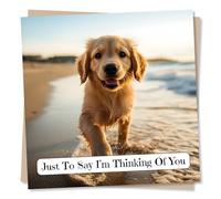 Adorable Dog Thinking Of You Card For a Loved One - Thoughts Are With You - Animal Lover - Friendly - For a Special Someone, Relative, Partner, Husband, Wife, Other