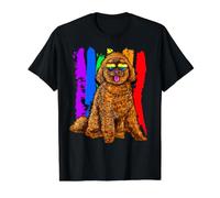 Adorable Dog with Rainbow Heart Glasses Value Graphic T-Shirt, Men, Black, M