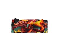 Adorable Dragon King in Fire Print Baby Bow Headband – Cute Delicate Hairband – Soft Stretchy Princess Headbands
