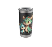 Adorable Dragon Parent and Young Fantasy Art Stainless Steel Insulated Tumbler