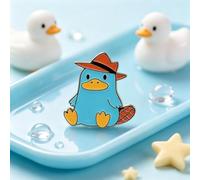 Adorable Duck Enamel Pin Cute Agent Lapel Brooch Cartoon Platypus Detective Pin Badge for Jackets Backpacks Hats Decorative Accessories