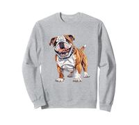 Adorable English Bulldog Illustration Printed Sweatshirt