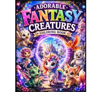 Adorable Fantasy Creatures Coloring Book: 50 Cute & Magical Designs Featuring Dragons, Unicorns, Baby Griffins, Phoenixes, Mermaids, Fairies, Pegasi, ... Relief Coloring Book for Kids, Teens & Adults