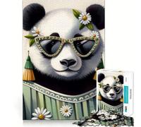 Adorable Fashionable Panda Jigsaw Puzzles for Adults1000 Piece Tension Relief Precise Connection Playful Challenge (38x52cm)