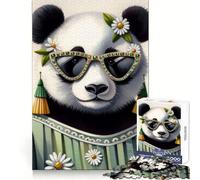 Adorable Fashionable Panda Jigsaw Puzzles for Adults1000 Piece Tension Relief Precise Connection Playful Challenge (38x52cm)