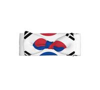 Adorable Flag of Republic of Korea Print Baby Bow Headband - Soft, Stretchy, and Skin-Friendly for Newborns and Toddlers