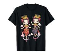 Adorable Floating Cambodian Apsara Girls with Clouds T-Shirt