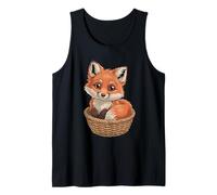 Adorable Fox in Basket Kawaii Animal Tank Top