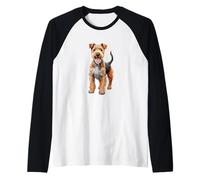 Adorable Fox Terrier Illustration Dog Lovers Raglan Baseball Tee