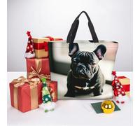 Adorable French Bulldog Basic Models Tote Bag With Zipper With Inner Pockets,Laptop Work Tote Bag For Sport,Travel