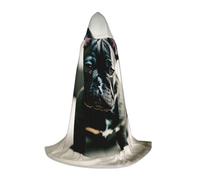 Adorable French Bulldog Print Adults Unisex Hooded Cloak Variety Robe For Halloween Cosplay Christmas Carnival, Black, Large