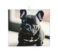 Adorable French Bulldog Print Dish Drying Mat for Kitchen Absorbent Backing Pad Reusable Washable with Non-Slip