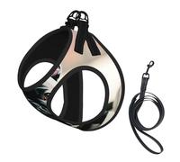Adorable French Bulldog Print Dog Harness with Leash Set with Thickened Padded Vest for Extra-Small/Small Medium Dogs