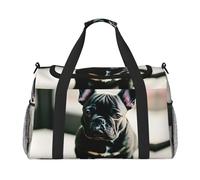 Adorable French Bulldog print Weekender Overnight Carry On Bag Gym Luggage Bag Duffel Bag for Travel Women, Black, One Size