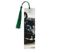 Adorable French Bulldog Print Wooden Bookmarks Beautiful Notebook Accessories for Men Women Book Lovers