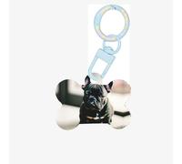 Adorable French Bulldog Printing Dog Tag Bone Shaped Double Sided Pattern Dog Id Tags Bone Shaped Pet Name Tags Dog Collar Tags