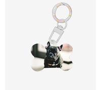 Adorable French Bulldog Printing Dog Tag Bone Shaped Double Sided Pattern Dog Id Tags Bone Shaped Pet Name Tags Dog Collar Tags