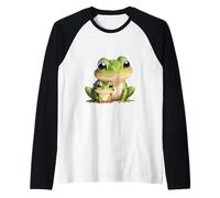 Adorable Frog Family Big Eyed Amphibians Raglan Baseball Tee