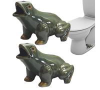 Adorable Frog Toilet Bolt Caps, 2Piece Set, Covers Exposed Bolts, Easy To Install, Adds A Whimsical Touch To Your Bathroom Decoration, Replacement Parts Included, 2.36x2.36x1.77 Inches