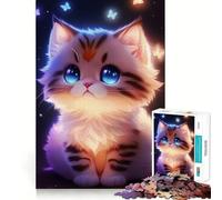 Adorable Furry Ball Kitten Jigsaw Puzzles for Adults 1000 Pieces Brain Power Snug Connection Home Game Perfect Art (50x75cm)