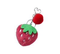 Adorable Fuzzy Strawberry Snake Plush Keychain Accessory For Bags And Keys Soft And Colorful Designs Keyrings Pendant