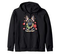 Adorable German Shepherd Lover Romantic Valentine Dog Zip Hoodie