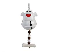 Adorable Ghost Bell Wind Chime - Cute Resin Halloween Hanging Ornaments with Wooden Bead & Bone Chain, Funny White Ghost Decoration for Home, Garden, Porch, or Party Decor (3 Assorted)