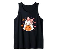 Adorable Ghost Pumpkin Cute Bow Pastel Gift Kids Women Tank Top