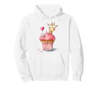 Adorable Giraffe in Pink Cupcake Sweet Heart Design Pullover Hoodie