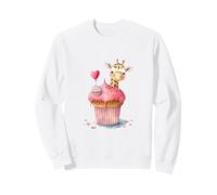 Adorable Giraffe in Pink Cupcake Sweet Heart Design Sweatshirt