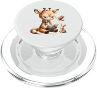 Adorable Giraffe Reading Book Design PopSockets PopGrip for MagSafe