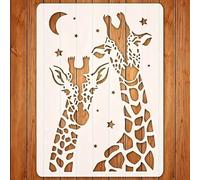 Adorable Giraffe Wall Stencils Template Reusable Spray PaintStencils for Craft Painting On Wood Craft Canvas Walls Wood Furniture Decorations DIY Scrapbooking