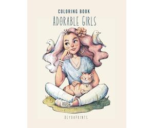 Adorable Girls Coloring Book: Stylized Girl Portraits
