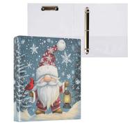 Adorable Gnome Snowflake Cardinal 3 D-Ring Binder A4 1 Pack with 200 Sheet for Kids School Supplies Women Men Office