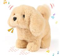 Adorable Golden Retriever Electronic Pet Dog, Plush Toy Puppy Features barking sounds and dynamic head-shaking function for toddlers Brown variant