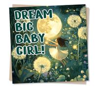 Adorable Good Luck or Well Wishes Card For A Special Girl - Travel, Exploration, New Chapter, Love, University, Job - Dream Big - For a Special Someone, Friend, Bestie, Daughter, Child, Grandchild