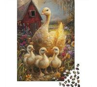 Adorable Goslings 500 Piece Jigsaw Puzzle 500 Piece Jigsaw Puzzles for Adults & Families- Wooden Jigsaw Puzzles for Adults Kids Gifts 500pcs (52x38cm)