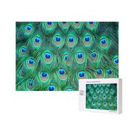 Adorable Green Peacock,300 Pieces Wooden Jigsaw Family Game Jigsaw Puzzles for Adults Teens Home Decor