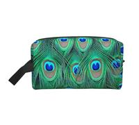 Adorable Green PeacockLarge Capacity Cosmetic Organizer，Travel Makeup Bag for Women