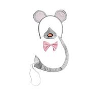 Adorable Grey & Pink Mouse With Sound Disguise Kit - Perfect for Dress-Up, Playtime, Animal Events, Parties, Cosplay, & More Halloween Halloween