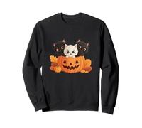 Adorable Halloween Cats in Pumpkin Spooky Season Sweatshirt
