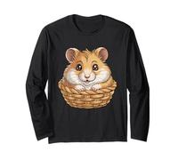Adorable Hamster in Woven Basket Pet Lover Long Sleeve T-Shirt