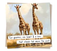 Adorable Happy Anniversary Card For Your Special Someone - Two Giraffes, One Heart - Heartfelt, Giraffe Lover, Animal - For a Loved One, Husband, Wife, Partner, Girlfriend, Boyfriend