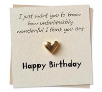 Adorable Happy Birthday Card For a Loved one - I Think You Are Wonderful - Simple, Sweetheart, Darling - Gold, Sincere - For a Friend, Bestie, Family, Partner, Husband, Boyfriend, Friend, Girlfriend