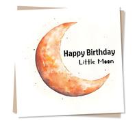 Adorable Happy Birthday Card For A Loved One - Little Moon, Stars - Heartfelt, Sweet, Innocent, Magic - For a Special Someone, Friend, Bestie, Relative, Partner, Girlfriend, Wife