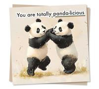 Adorable Happy Birthday or Anniversary or Appreciation Card for Loved One - Funny and Heartfelt - Panda Lover, Animals - You Are Panda-licious - For Friend, Bestie, Partner, Relative, Family