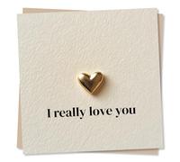 Adorable Happy Birthday or Just a Note or Anniversary Card For a Loved one - Sweetheart, Darling - I Really Love You - Gold, Sincere - For a Friend, Bestie, Family, Partner, Husband, Boyfriend